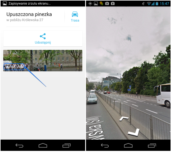 Google Street View w Google Maps na Android