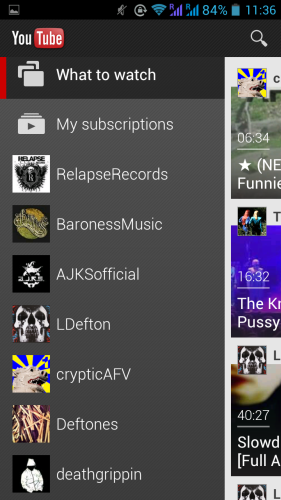 YouTube na Android YouTube na Android
