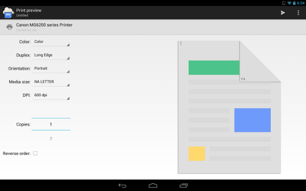 Cloud Print na Android