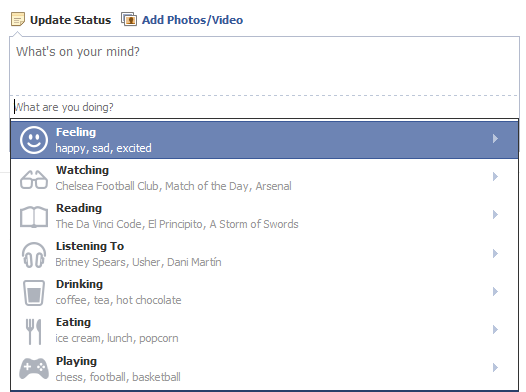facebook status emoticons
