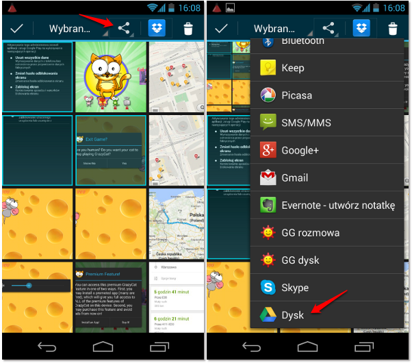 Wybieranie zdjęć w Galerii Android
