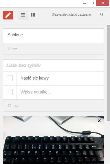 Google Keep na Chrome