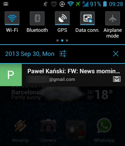 Nowe powiadomienia Gmail
