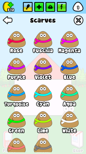 Pou na Android - szaliki