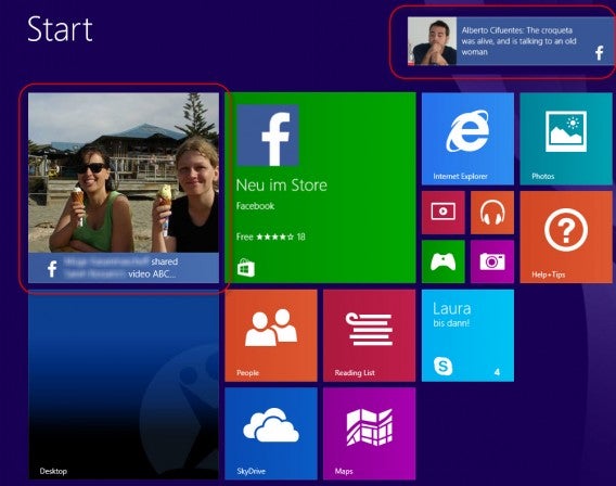 Facebook for windows 8.1 livetile z powiadomieniem