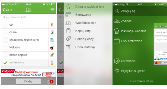 Listonic na iOS7