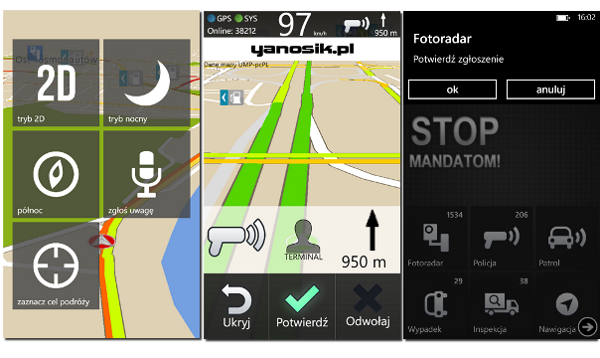 Yanosik na Windows Phone