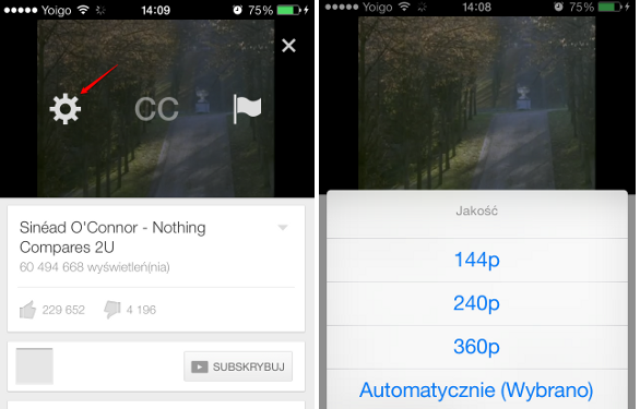 YouTube na iOS