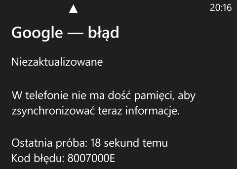 Windows Phone Noki Lumia Error 8007000e