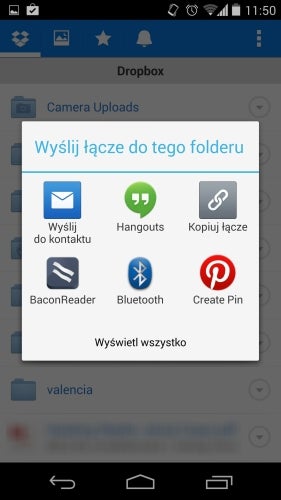 Dropbox udostępnienie