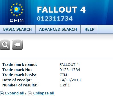 Fallout znak towarowy Fallout znak towarowy