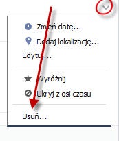 Usuń post na FB