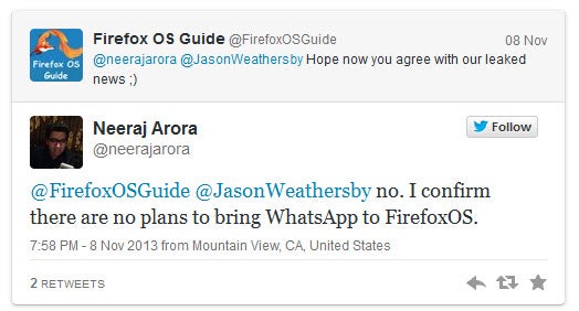 WhatsApp na Firefox OS