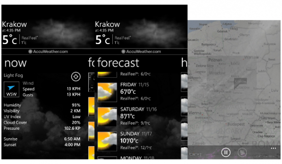 AccuWeather na Windows Phone