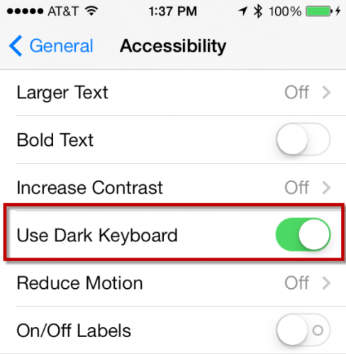 iOS 7.1 beta dwa odcienie klawiatury