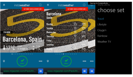 InstaWeather na Windows Phone