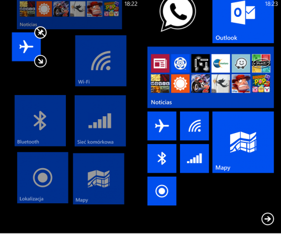 Kafelki łączności na Windows Phone