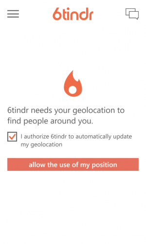 6tindr na Windows Phone