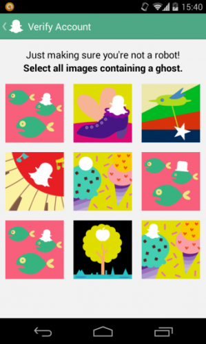 Snapchat captcha