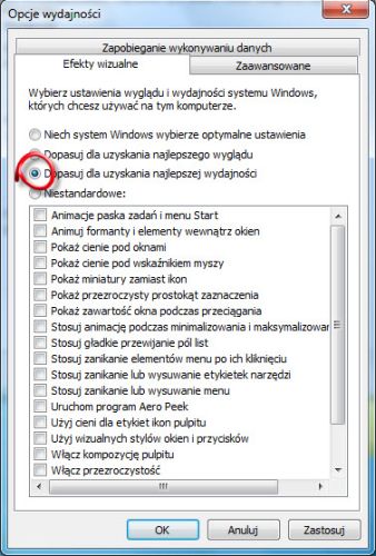Efekty wizualne. Jak przyspieszyc działanie komputera? Efekty wizualne. Jak przyspieszyc działanie komputera?