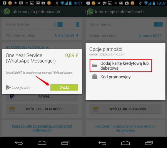 WhatsApp na Android