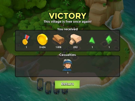 Boom Beach zwyciestwo krysztaly
