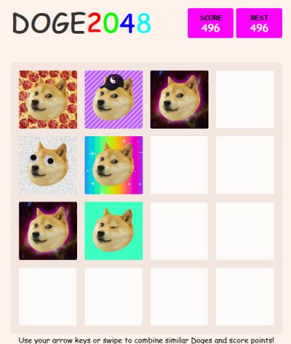 DOGE2048 z piesłem w roli głównej DOGE2048 z piesłem w roli głównej