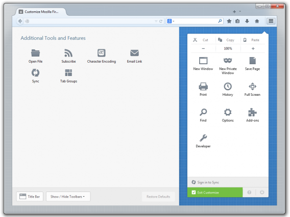 Firefox 29 beta Australis Firefox 29 beta Australis