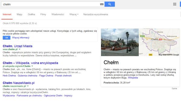 Google wyniki wyszukiwania
