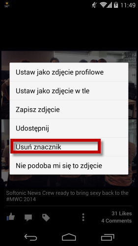 Usuwanie znacznika ze zdjęć