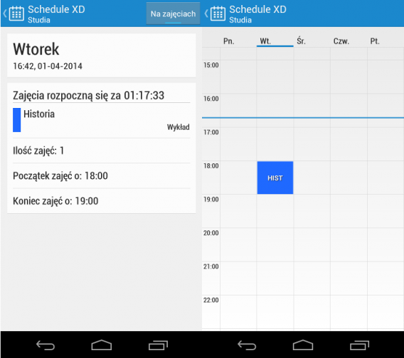 Schedule XD na Android