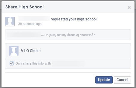 Facebook uzupełnjianie informacji Facebook uzupełnjianie informacji