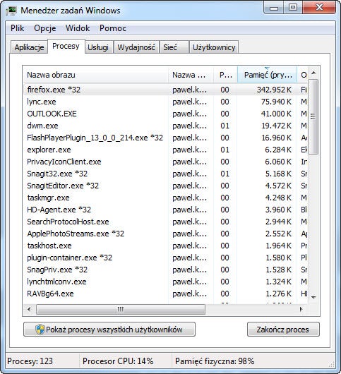 Menedżer zadań Windows