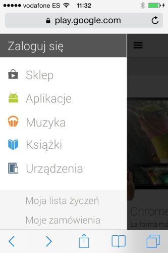 Sklep Google Play na iOS 7