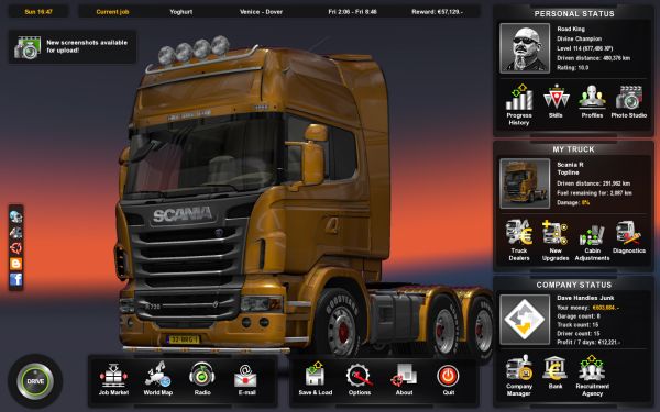 Nowe menu w ETS 2