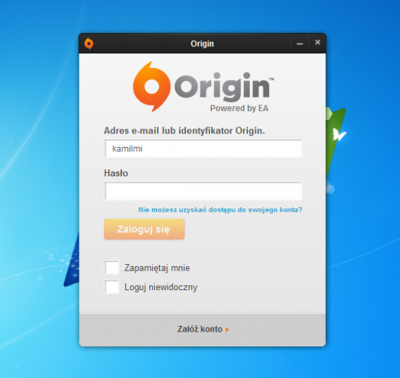origin logowanie