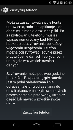 Szyfrowanie smartfona z Androidem