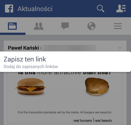 Zapisz ten link na później  -Facebook