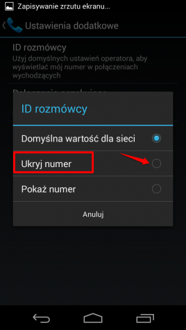 Android ukryj numer