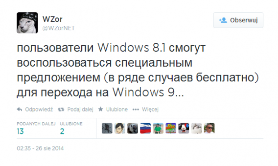 Wzor o Windows 9