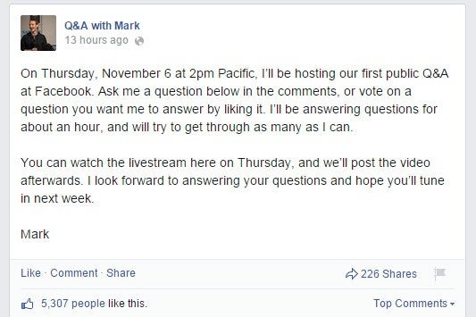 Mark Zuckerberg QA Mark Zuckerberg QA