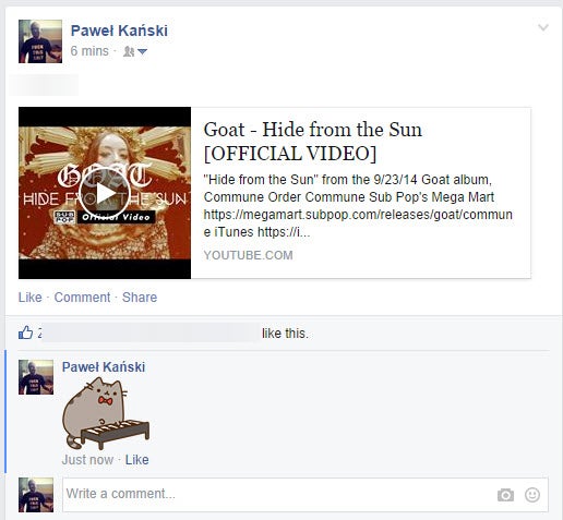 Naklejki w Facebooku