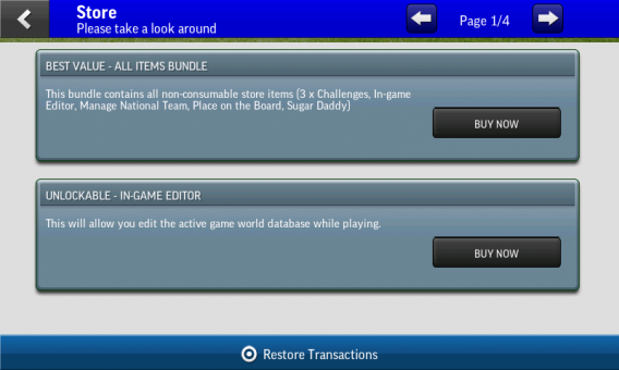 Football Manager Handheld 2015 płatne opcje