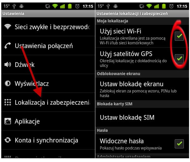 GPS w Android