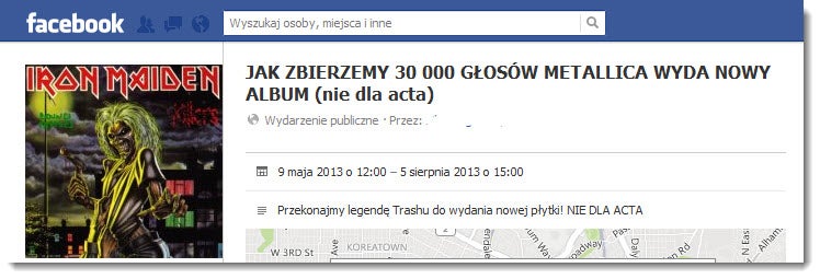 Jedno z oszustw na Facebooku
