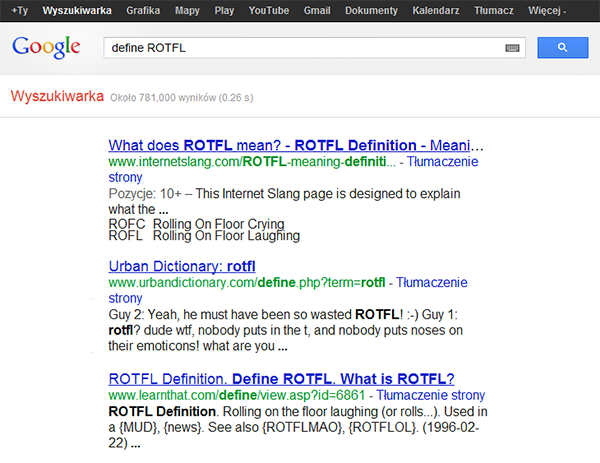 Google znajdz definicje