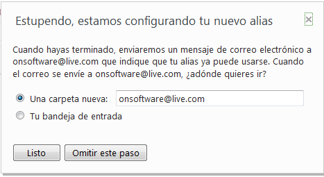 Configuración del alias