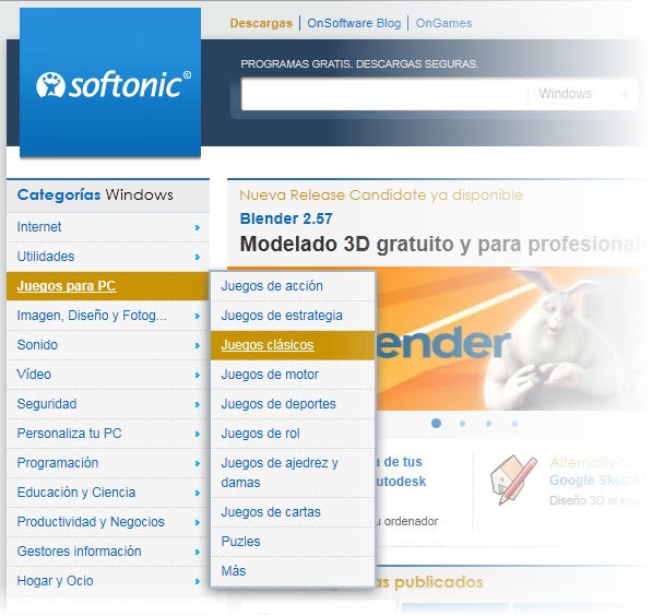 Categorias de Softonic