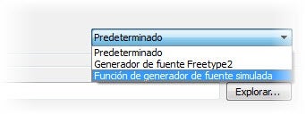 Función de generador de fuentes simulada