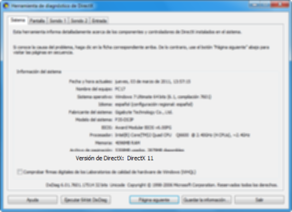Version de DirectX